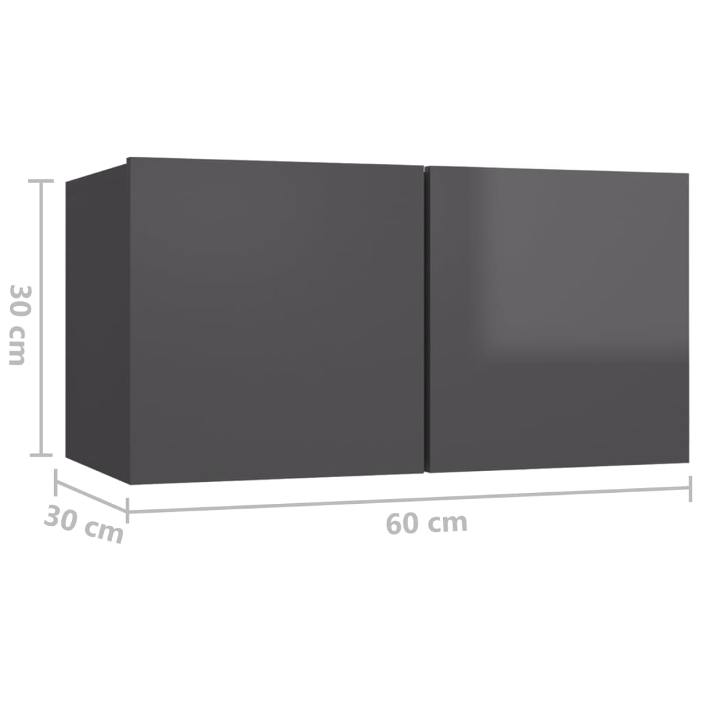 4-tlg. TV-Schrank-Set Weiß Holzwerkstoff