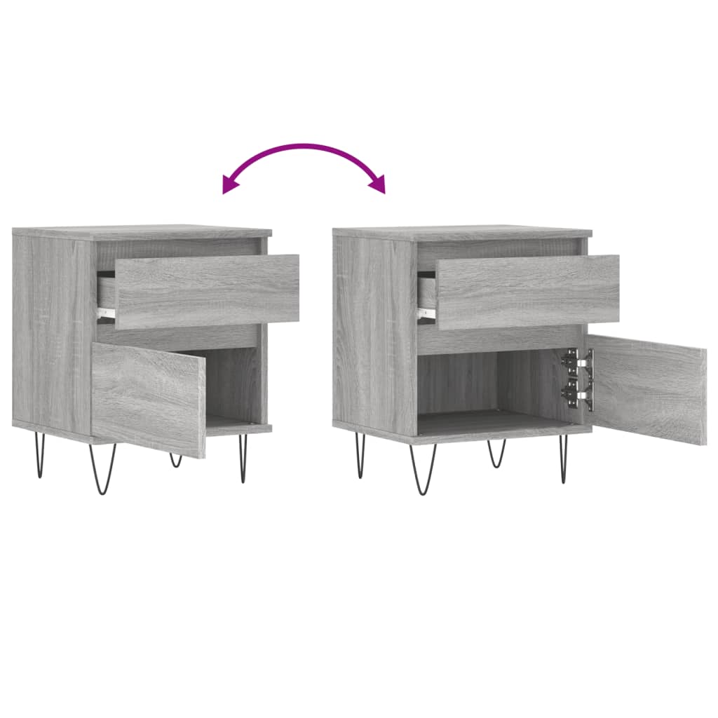 Bettschrank Schwarz Eichen-Optik 40 x 35 x 50 cm Holzwerkstoff