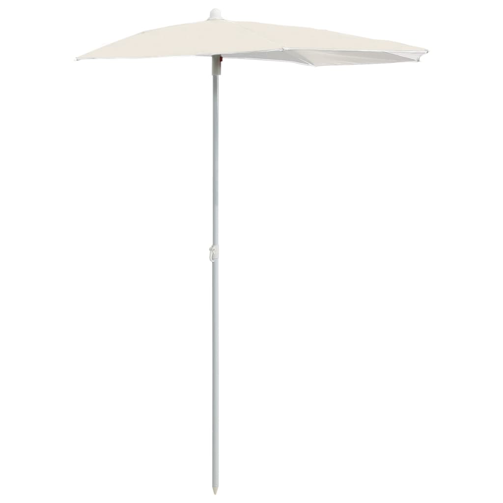 Halb-Sonnenschirm mit Mast 180x90 cm Anthrazit