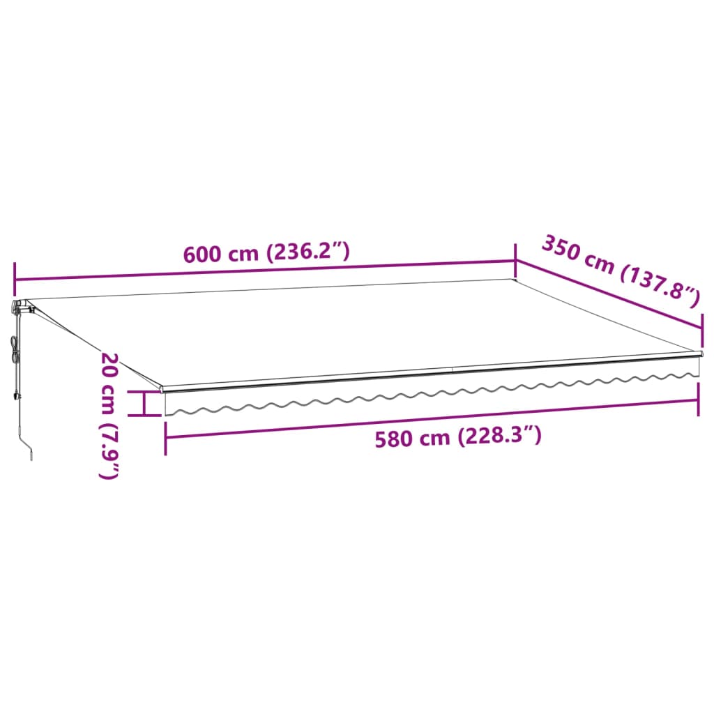 Markise Automatisch Einziehbar 350x250 cm Creme