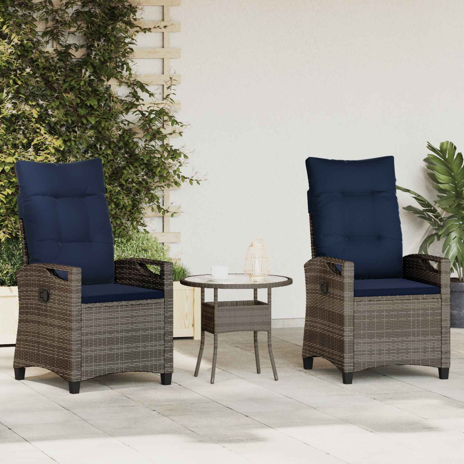 Gartenstuhl 2 pcs Schwarz 56 x 64 x 94 cm Stahl und Polyester