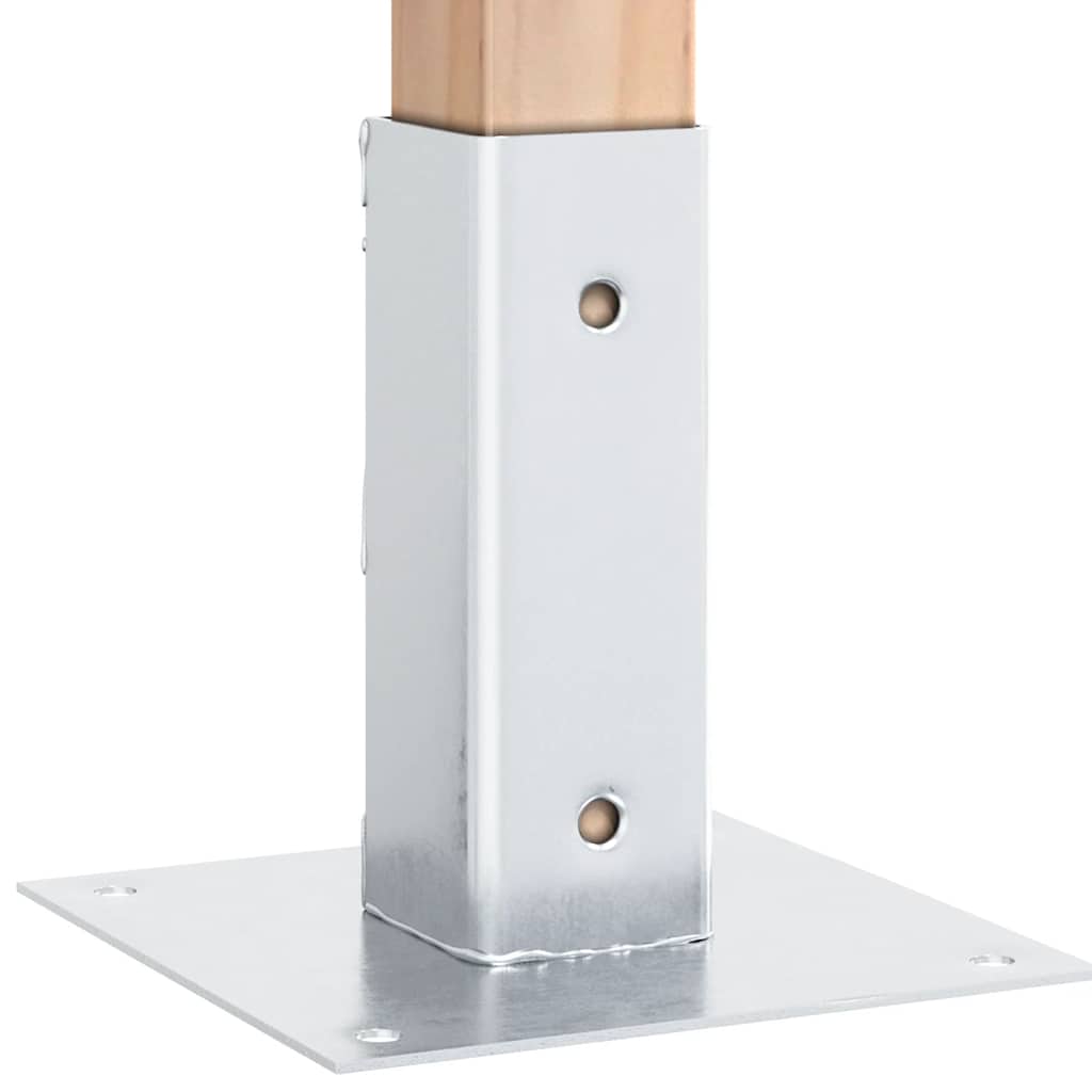 Pfostenträger Quadratisch 4Stk. Silber 46x46mm Verzinkter Stahl