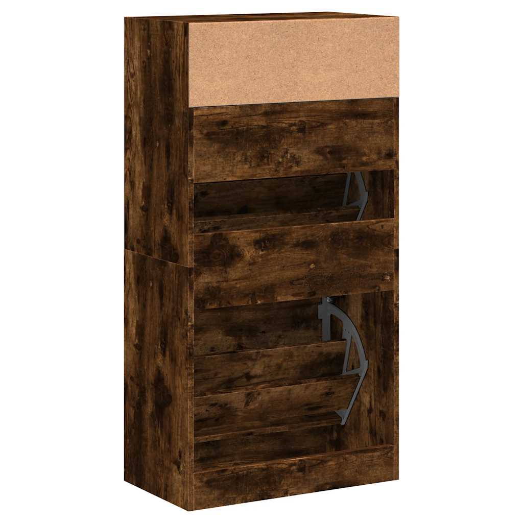 Schuhschrank mit 2 Klappen Weiß 80x34x116 cm