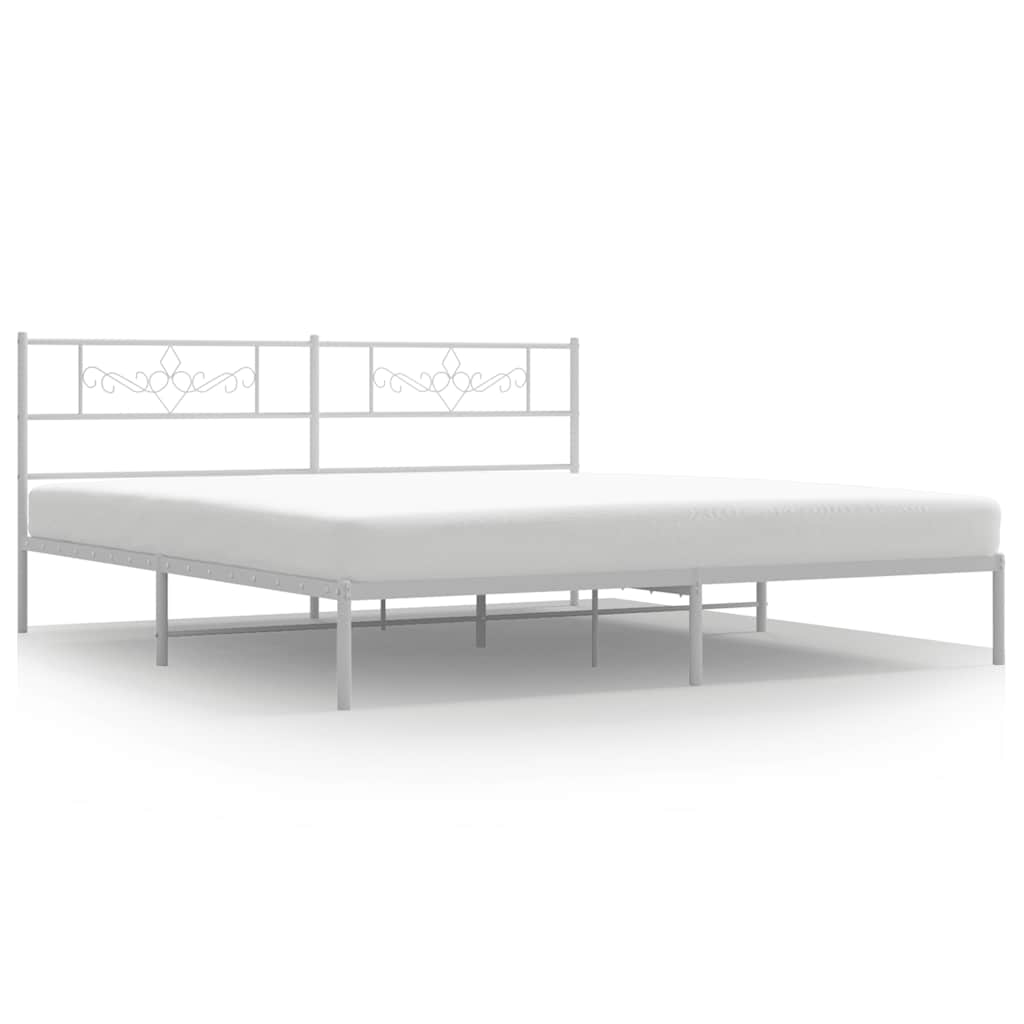 Bettgestell mit Kopfteil Metall Schwarz 100x190 cm
