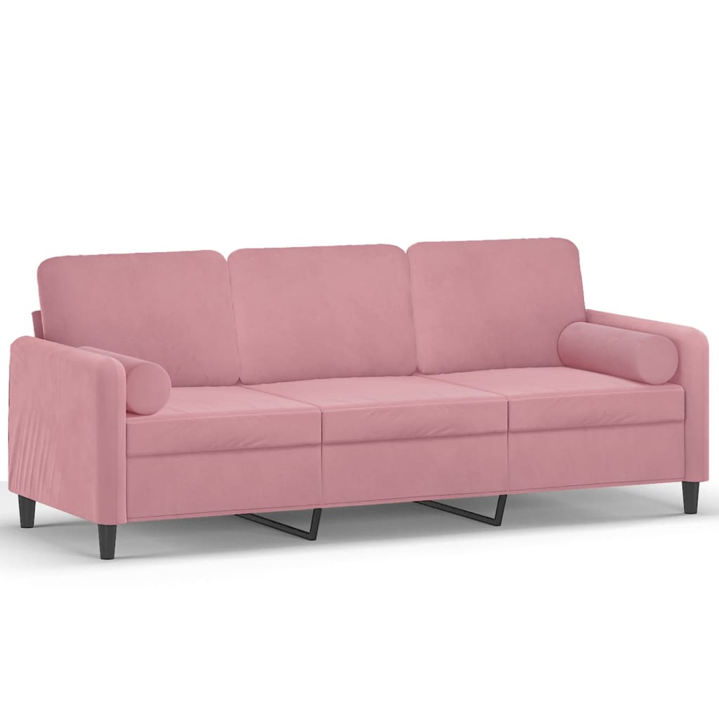2-Sitzer-Sofa mit Zierkissen Dunkelgrün 120 cm Samt