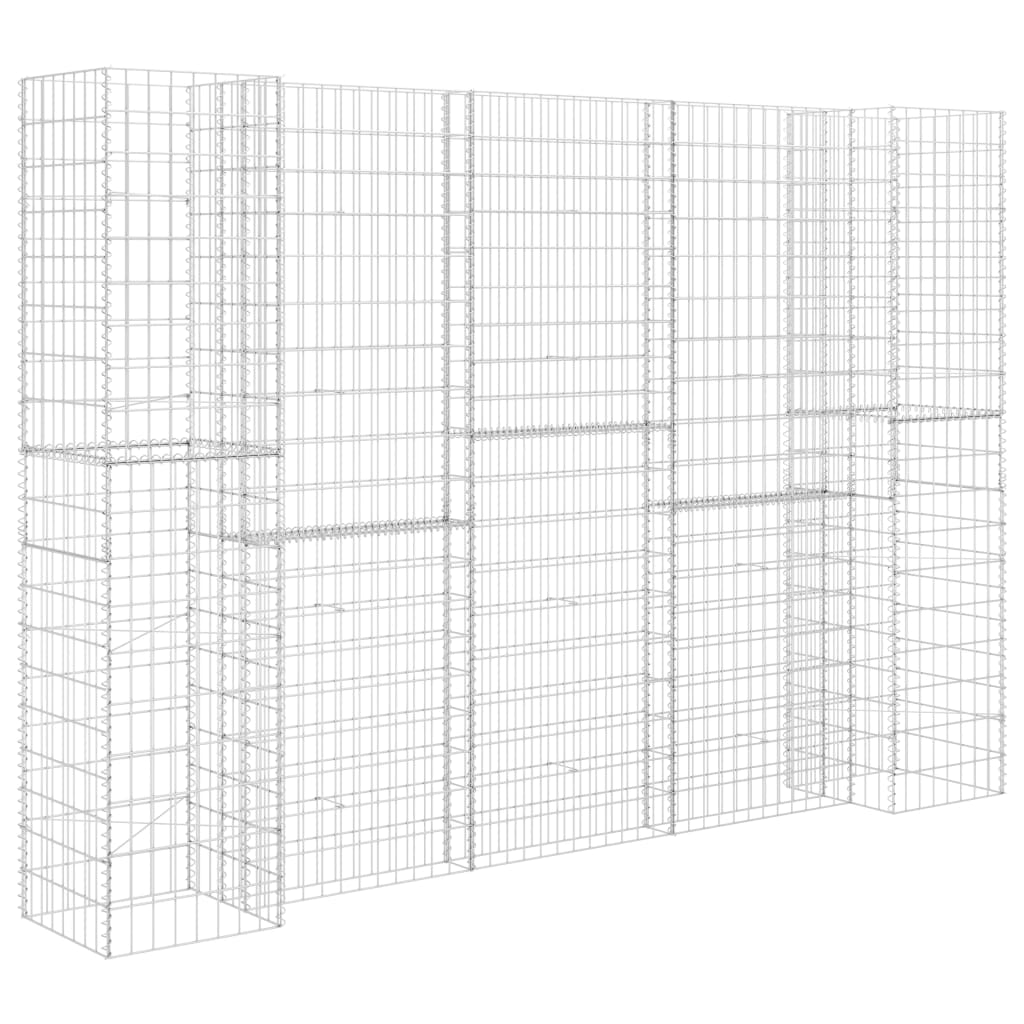 H-förmiger Gabionen-Pflanzkorb Stahldraht 260x40x40 cm