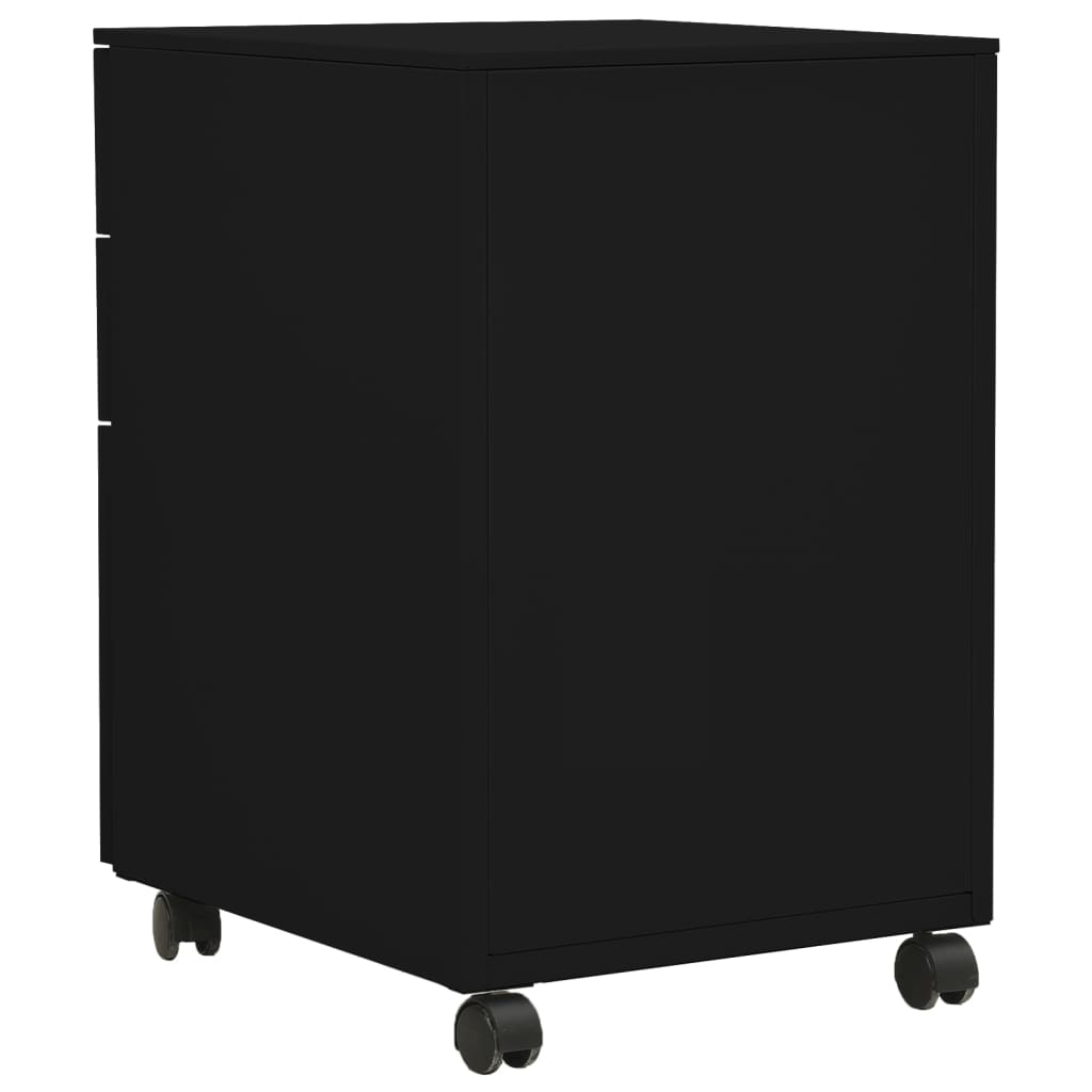 Aktenschrank mit Rollen Weiß 39x45x60 cm Stahl