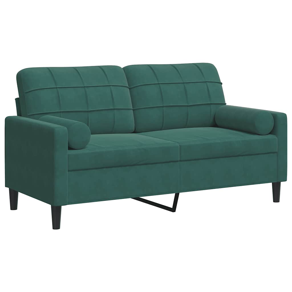 2-Sitzer-Sofa mit Zierkissen Hellgrau 120 cm Samt
