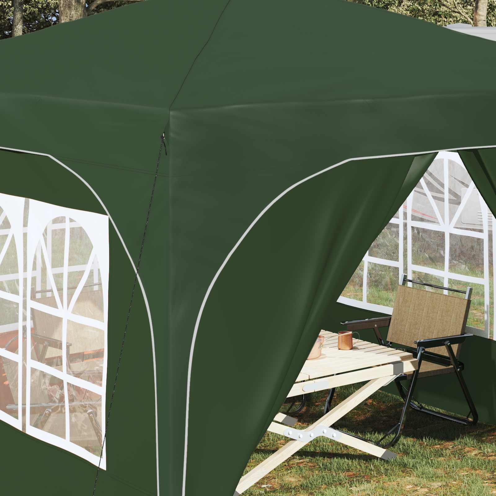 Pop-up Partyzelt 290 x 290 x 245 cm Creme