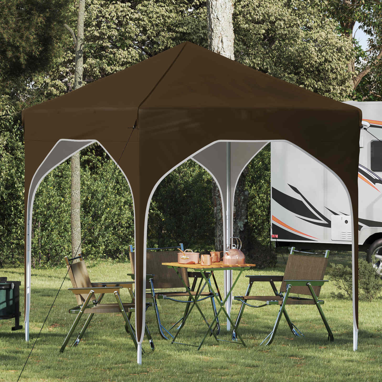 Pop-up Partyzelt 194 x 194 x 245 cm Creme
