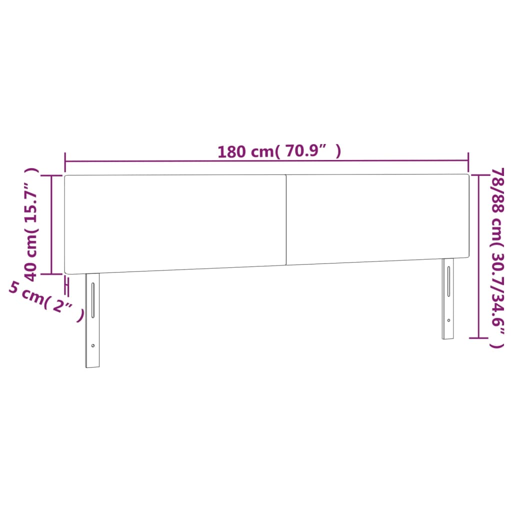 Kopfteil Hellgrau 80x5x118/128 cm Samt