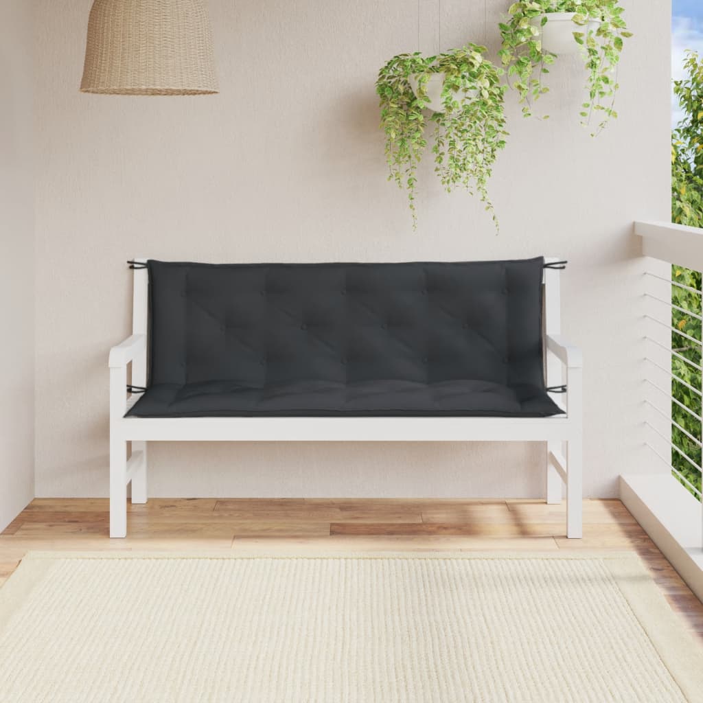 Gartenbank-Auflagen 2 Stk. Melange Anthrazit 100x50x7 cm Stoff