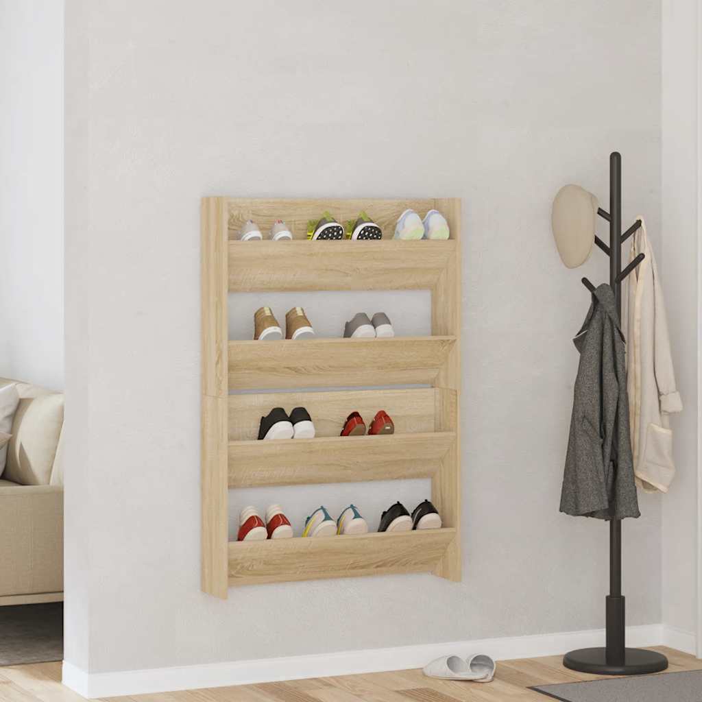 Wand-Schuhschränke 4 Stk. Weiß 60x18x60 cm Holzwerkstoff