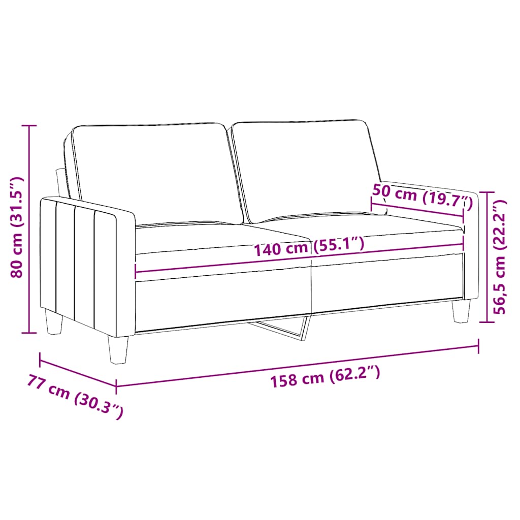 3-Sitzer-Sofa Hellgrau 180 cm Stoff