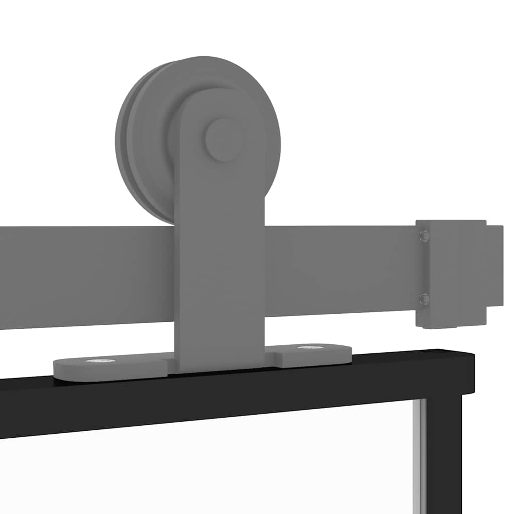Schiebetür ESG-Glas und Aluminium 76x205 cm Schwarz