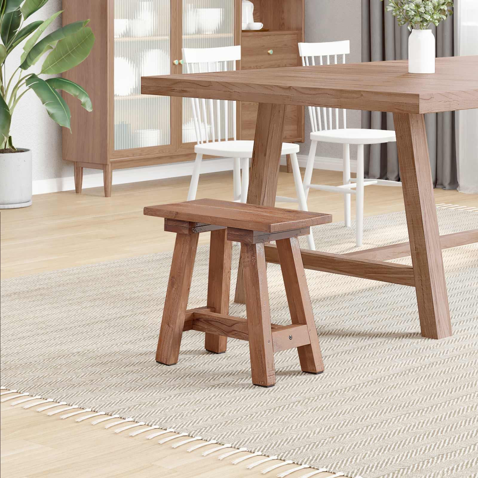 Bank Natur 50,5 x 25 x 47,5 cm Massivholz Mahagoni