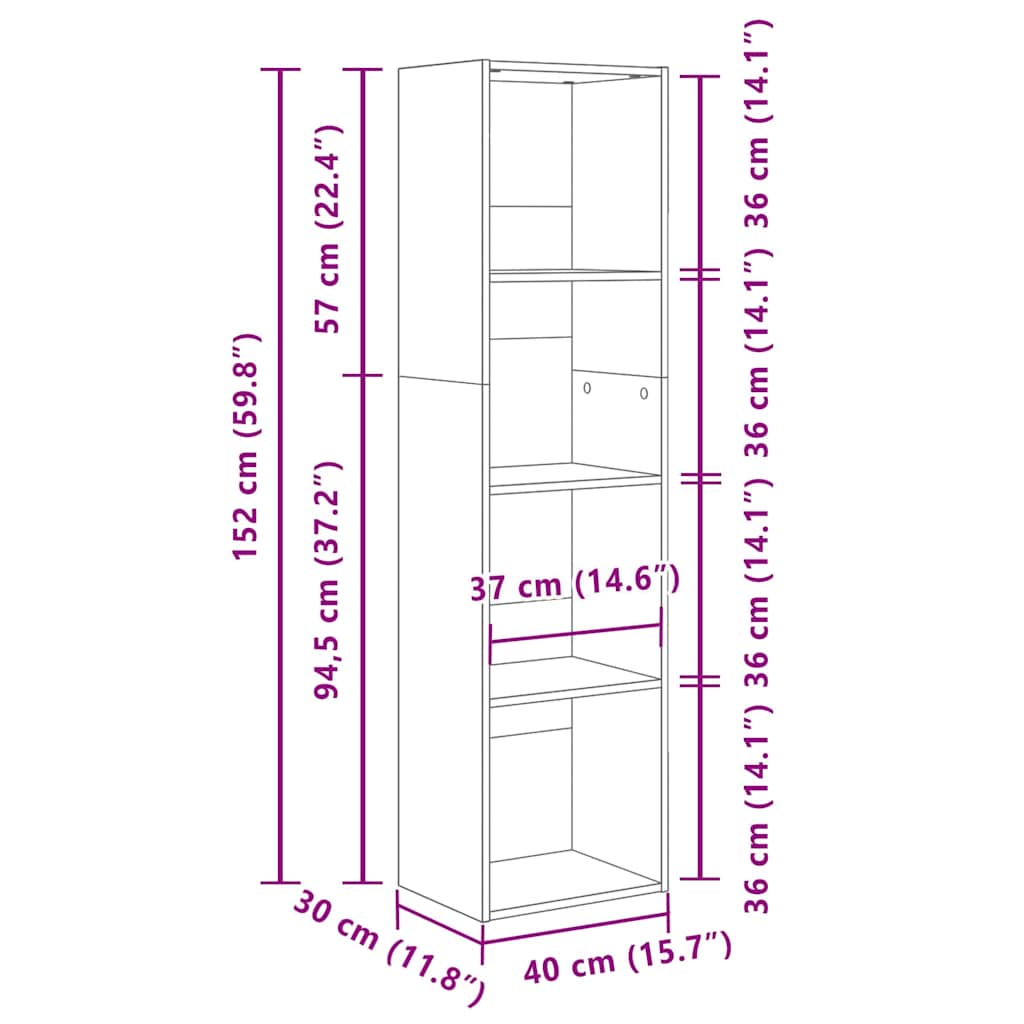 Bücherregal Weiß 80x30x189 cm Holzwerkstoff