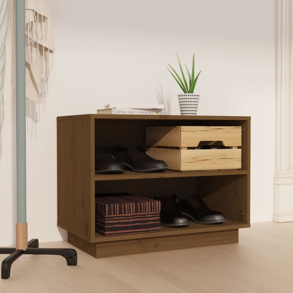 Schuhregal 60x34x45 cm Massivholz Kiefer