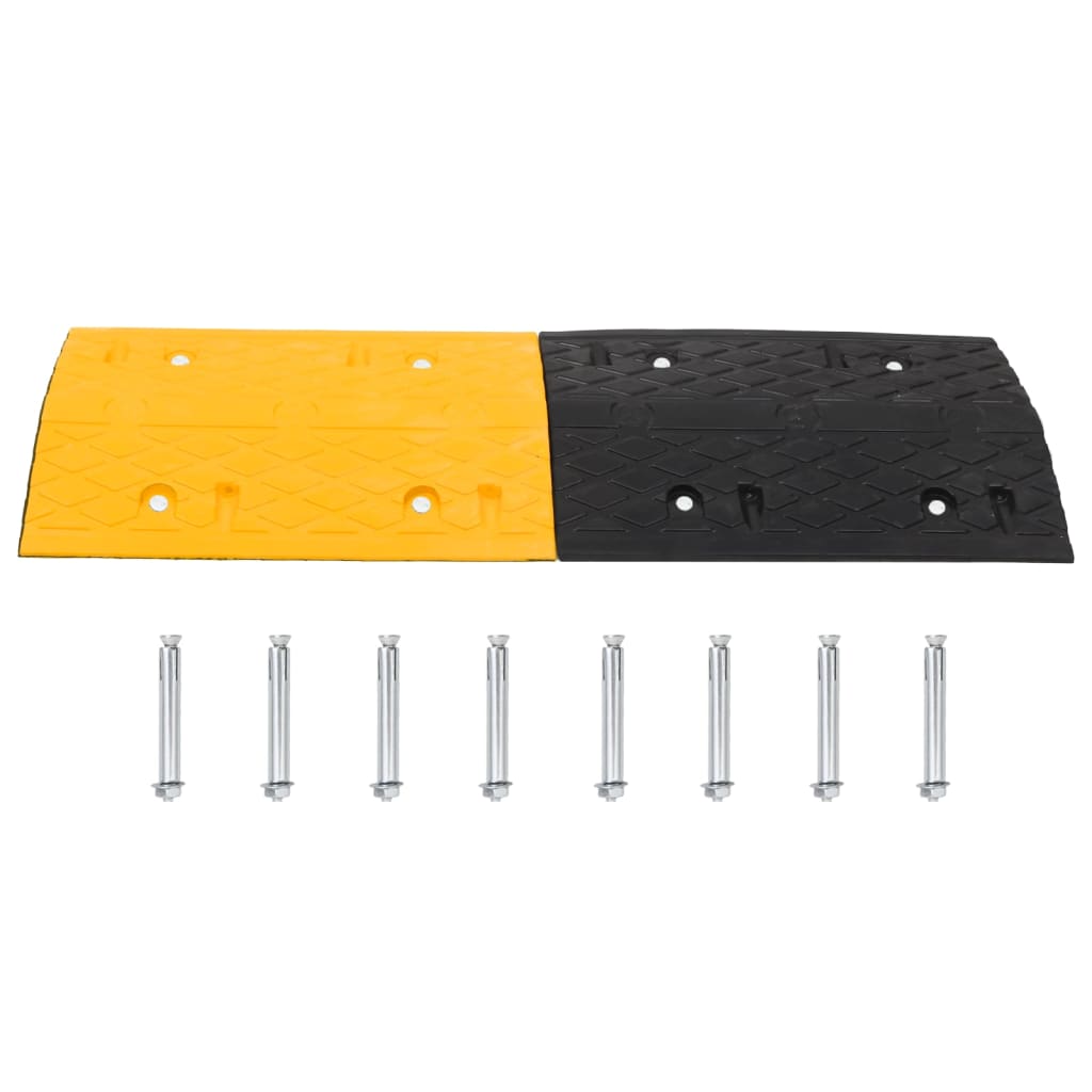 Bodenschwelle Gelb & Schwarz 129x32,5 x4 cm Gummi