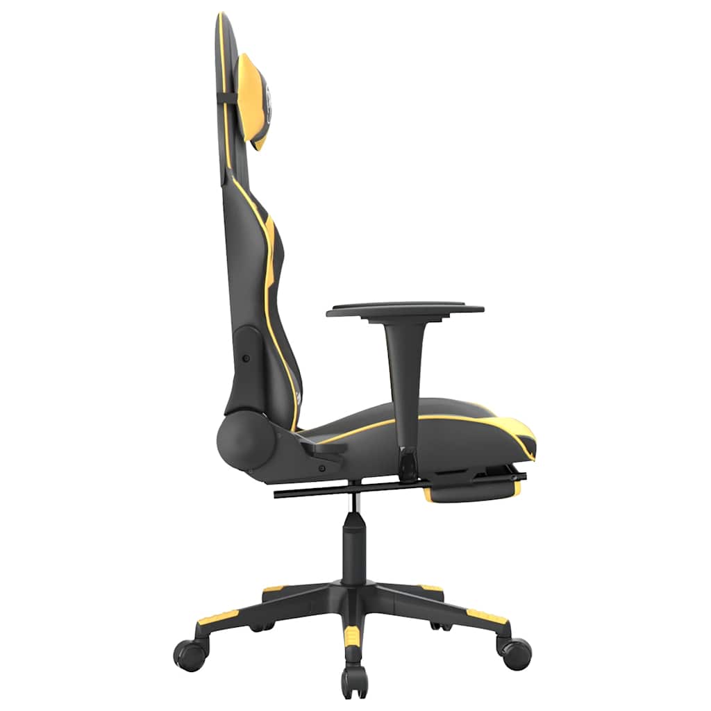 Gaming-Stuhl mit Massagefunktion Schwarz und Blau Kunstleder