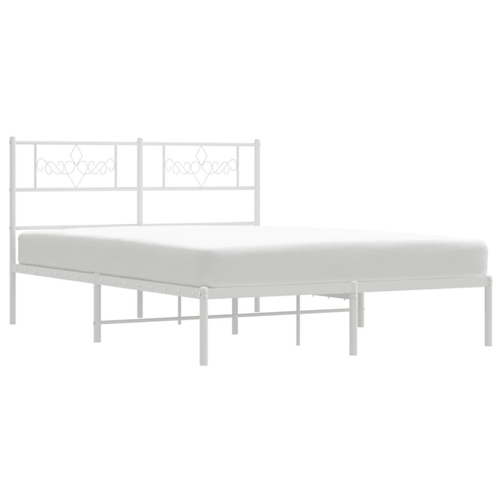 Bettgestell mit Kopfteil Metall Schwarz 100x190 cm