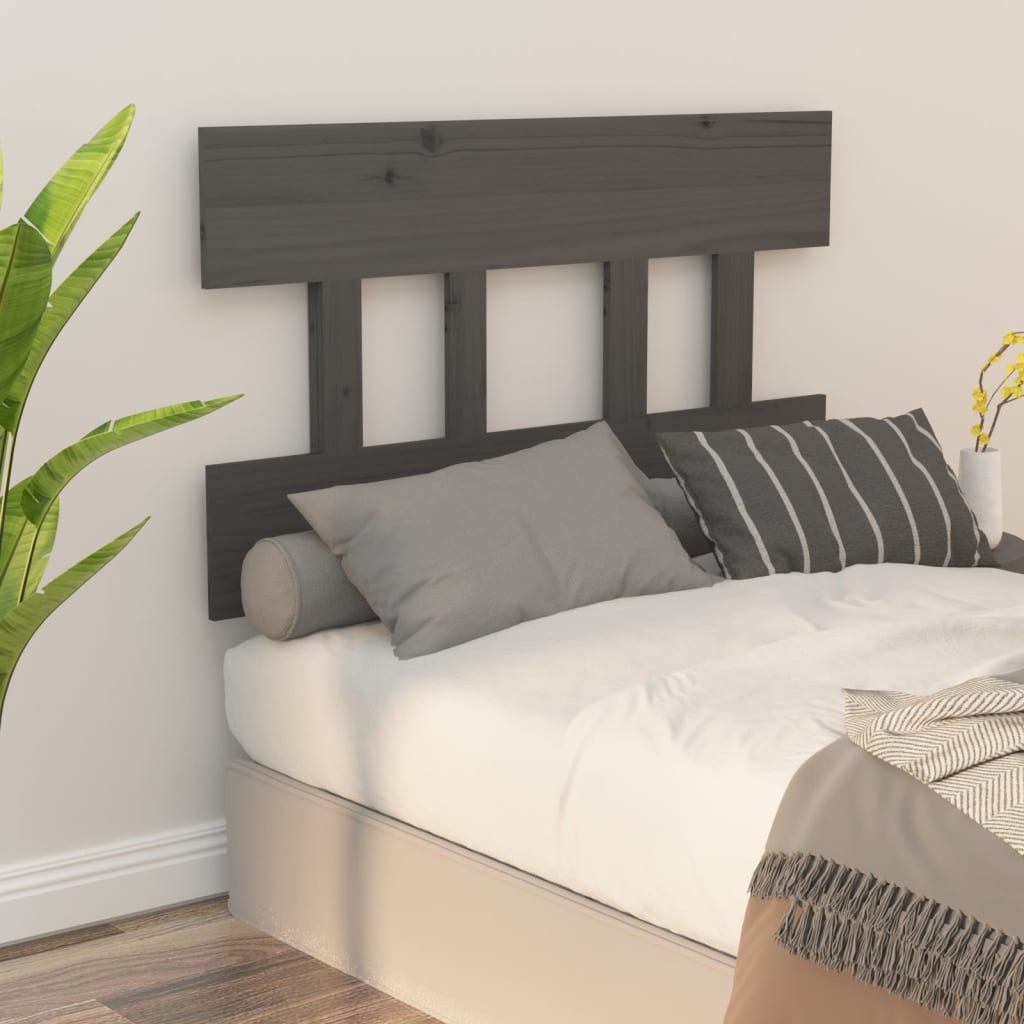 Bett-Kopfteil Schwarz 78,5x3x81 cm Massivholz Kiefer