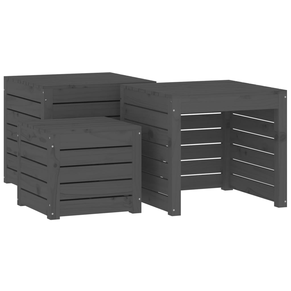 4-tlg. Gartenbox-Set Massivholz Kiefer