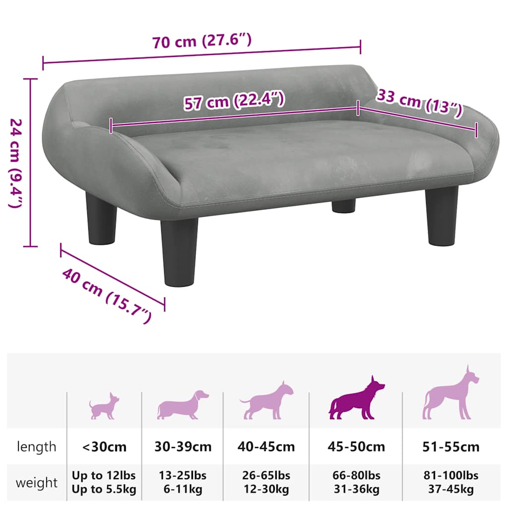 Hundebett Creme 70x40x24 cm Stoff