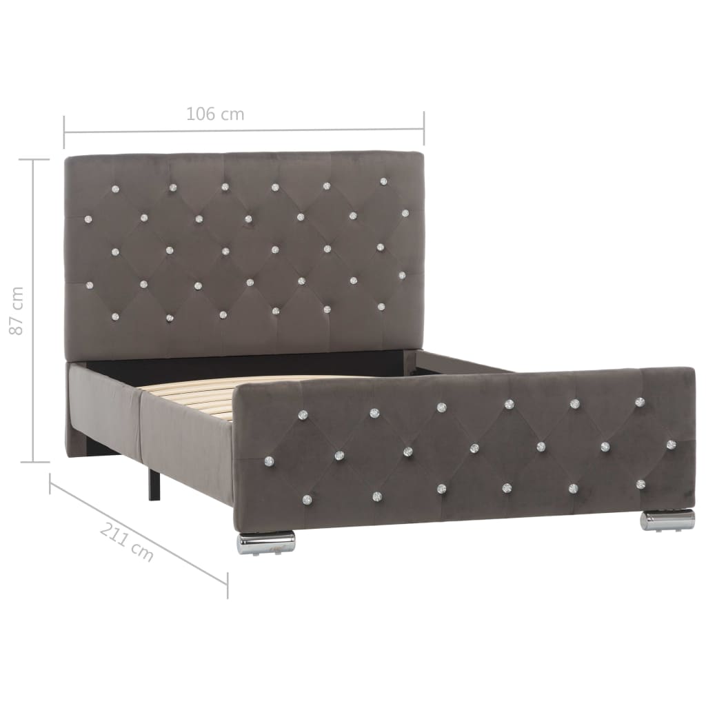 Bettgestell Grau Samt 120x200 cm