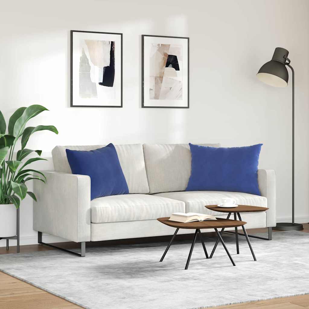Sofakissen 2 Stück Blau 50 x 30 cm Cordstoff