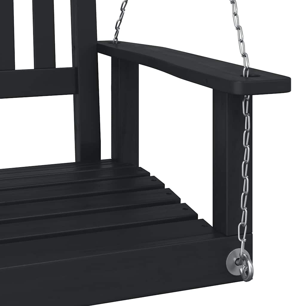 Garten-Hängestuhl mit Metallketten Braun Massivholz Tanne