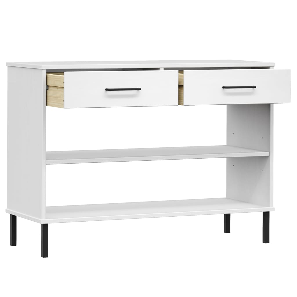 Konsolenschrank OSLO mit Metallbeinen Braun Massivholz Kiefer