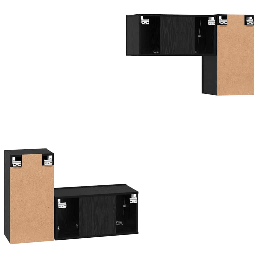 4-tlg. TV-Schrank-Set Weiß Holzwerkstoff