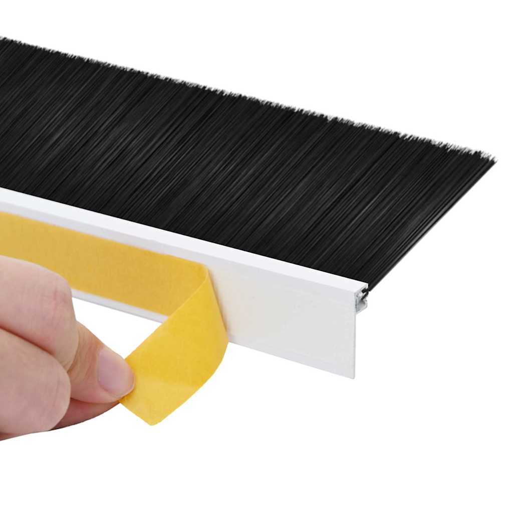 Selbstklebende Türbürstendichtungen 2 pcs Braun 100 cm