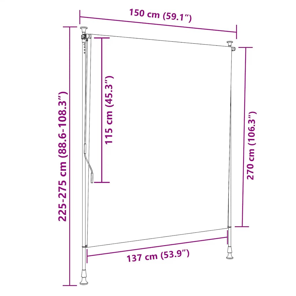 Außenrollo 100 x 270 cm Anthrazit