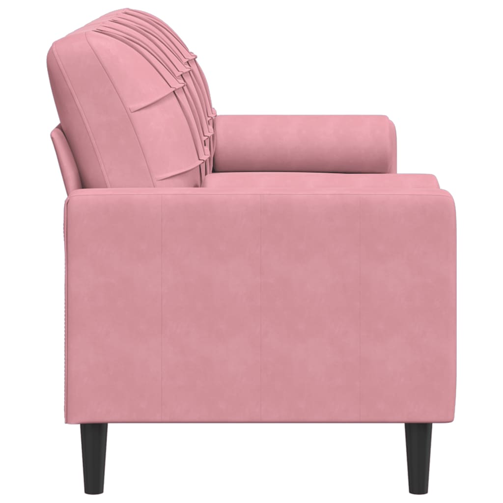2-Sitzer-Sofa mit Zierkissen Hellgrau 120 cm Samt