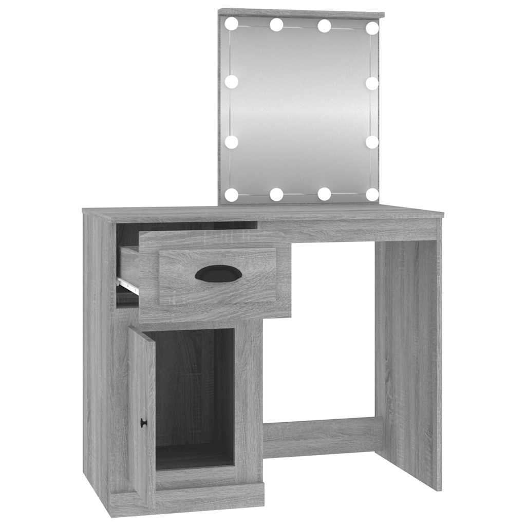 Schminktisch mit Spiegel Weiß 90x50x132,5 cm Holzwerkstoff