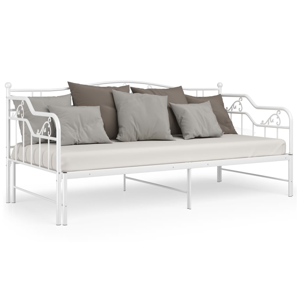 Ausziehsofa Bettgestell Schwarz Metall 90x200 cm