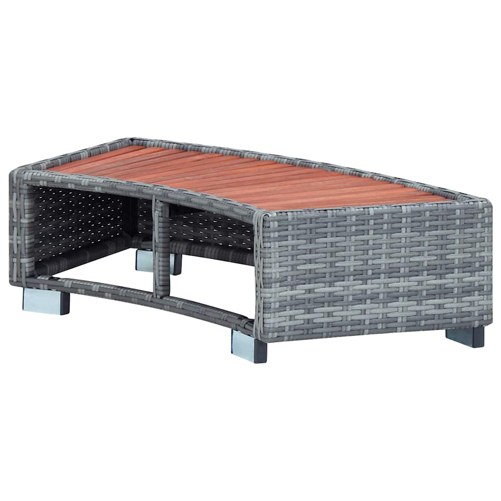 Spa-Einstiegsstufe Poly Rattan 92×45×25 cm Schwarz