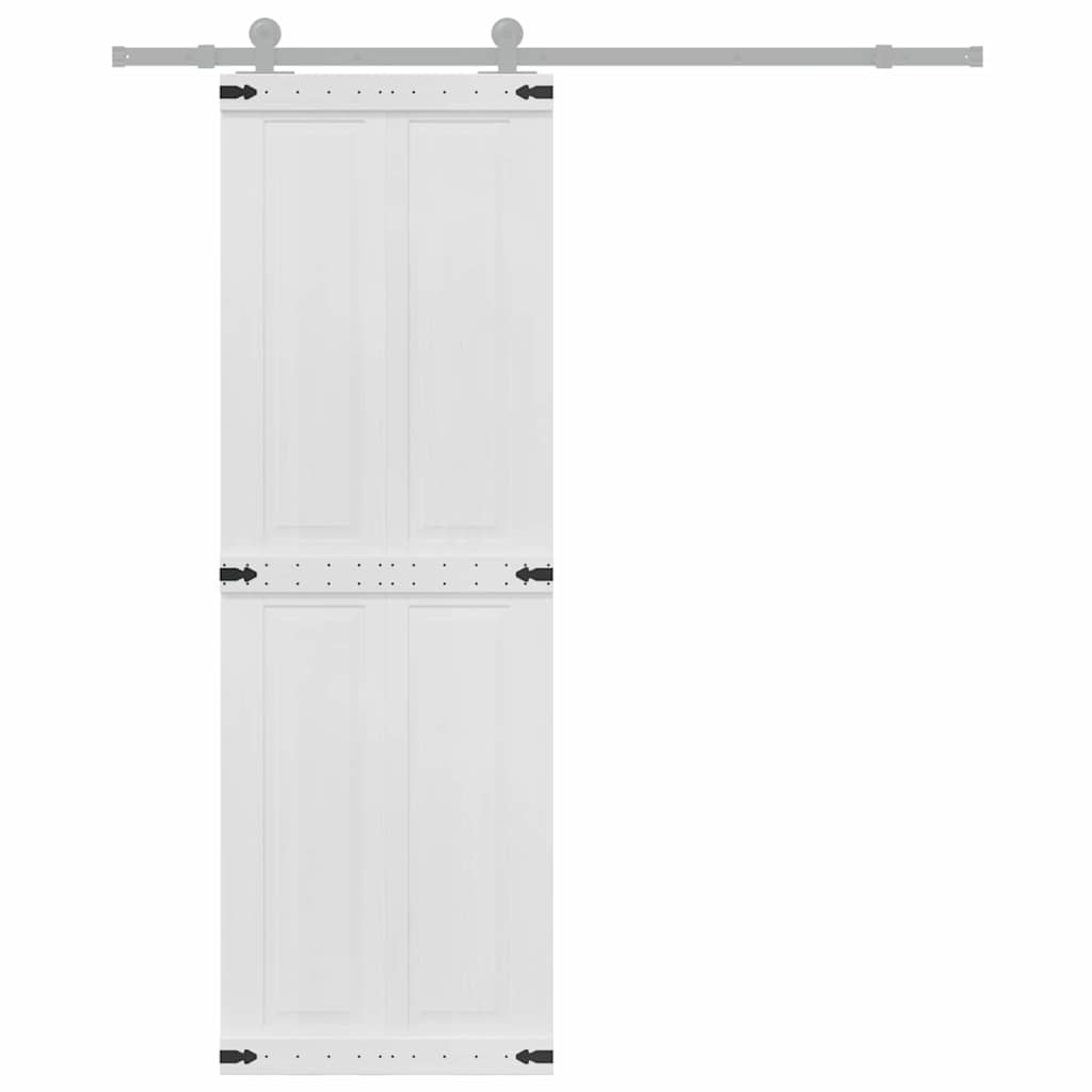 Scheunentür Corona Weiß 70 x 210 cm Massives Kiefernholz