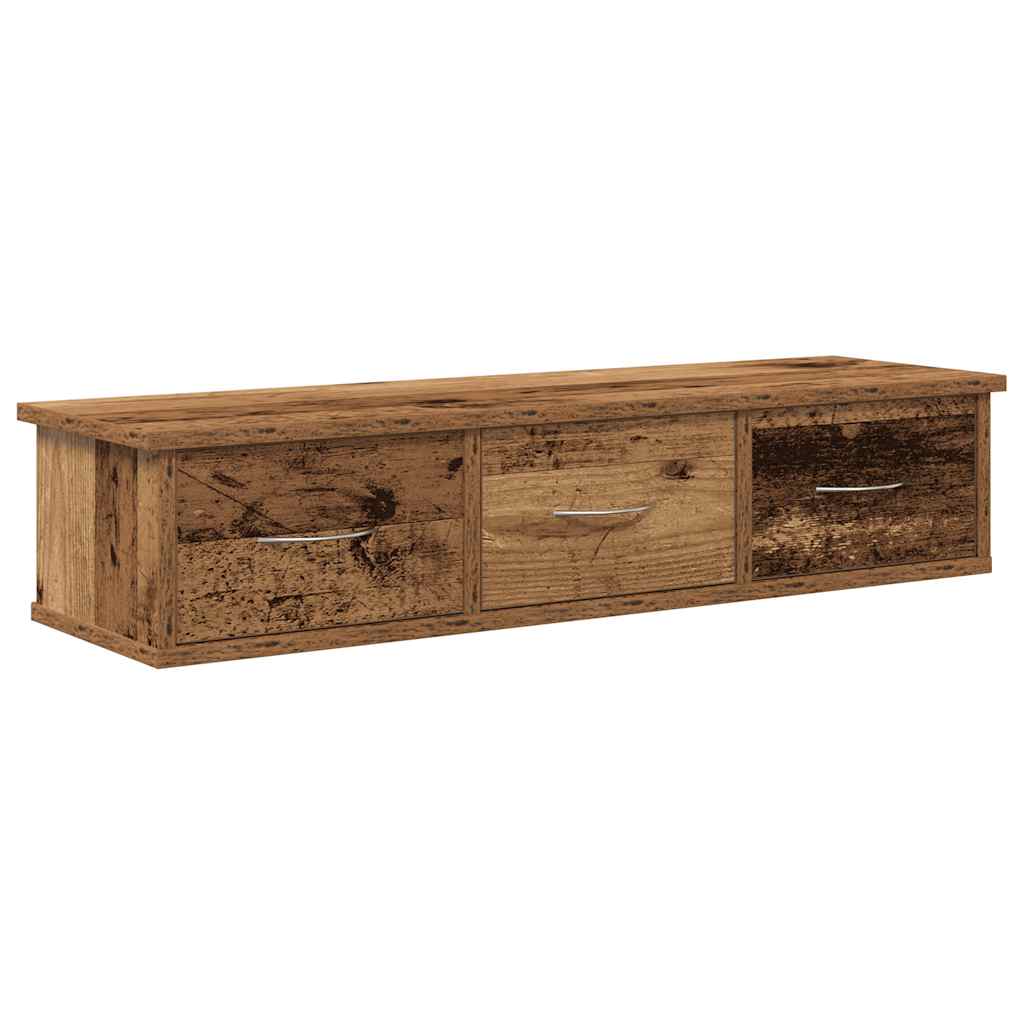 Wand-Schubladenregal Weiß 60x26x18,5 cm Holzwerkstoff