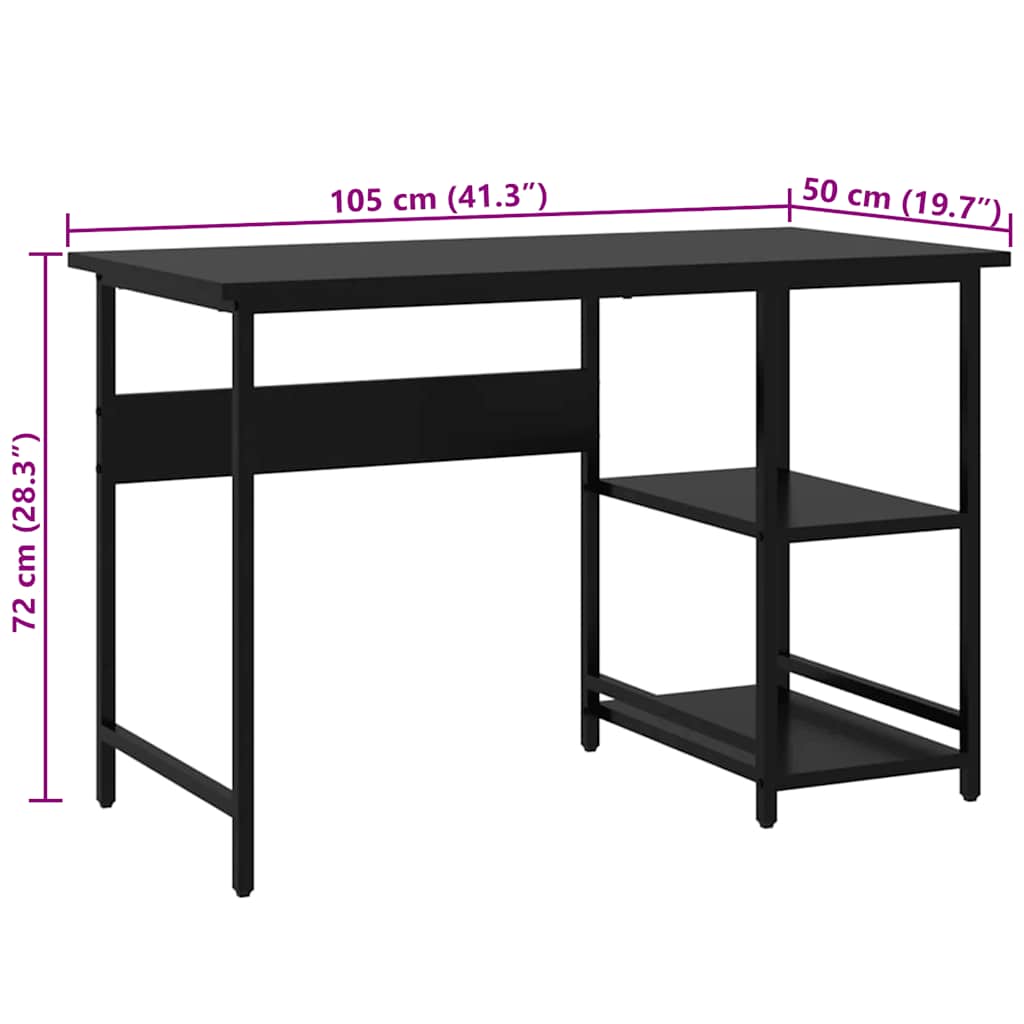 Computertisch Weiß 105x50x72 cm MDF und Metall