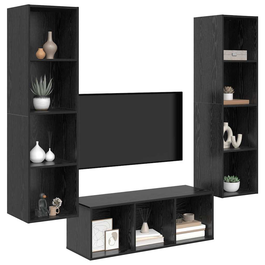 3-tlg. TV-Schrank-Set Weiß Holzwerkstoff