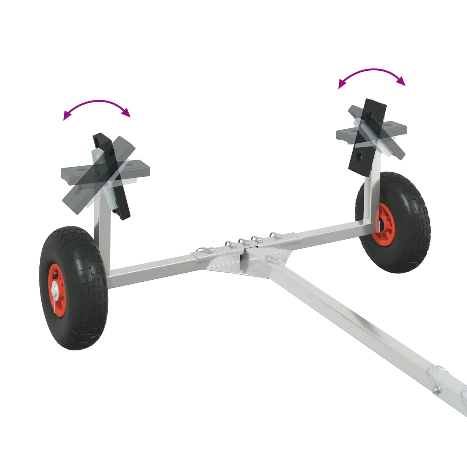 Verstellbarer Bootstrailer mit Luftreifen Belastbarkeit 200 kg Silber