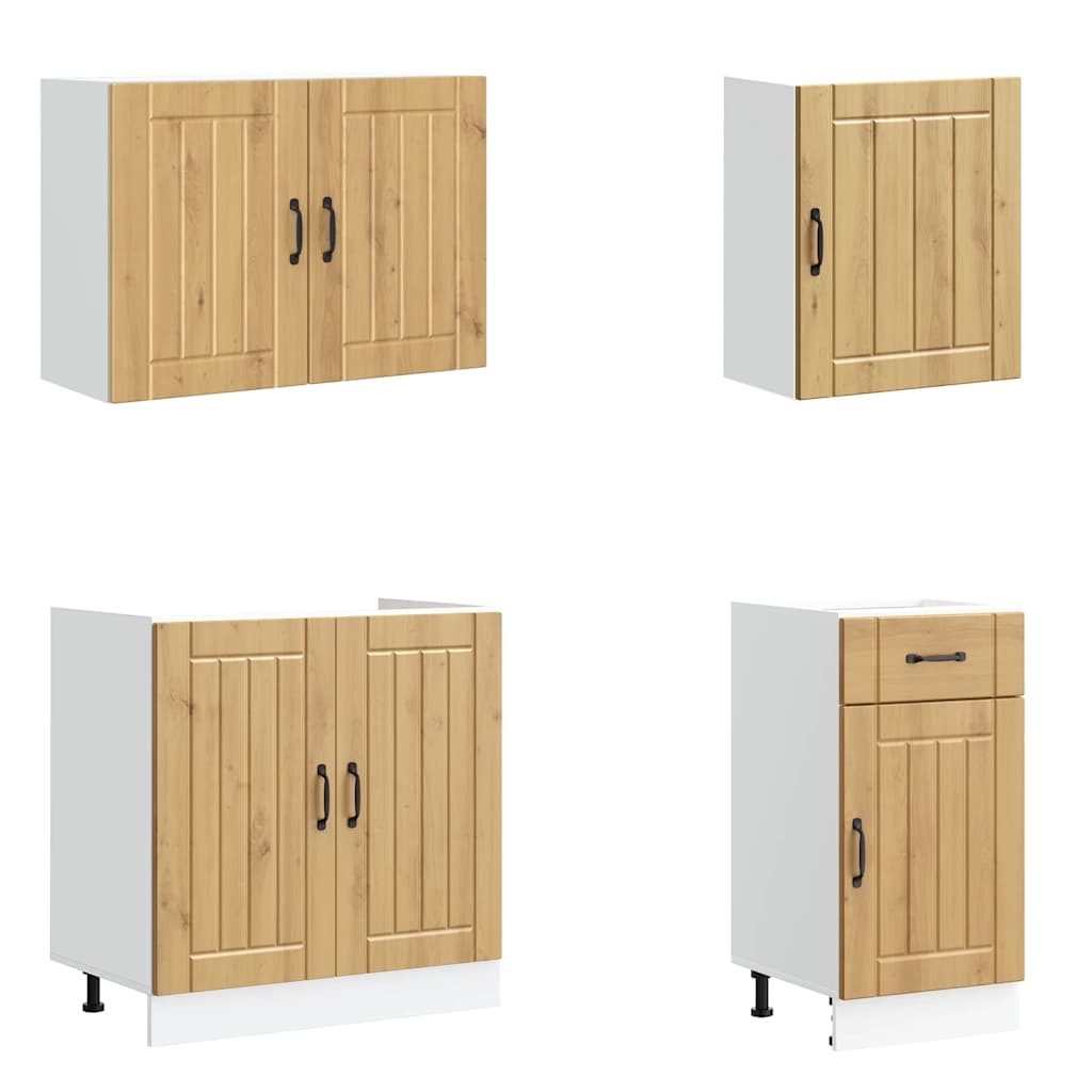 7-tlg. Küchenschrank-Set Lucca Weiß Holzwerkstoff