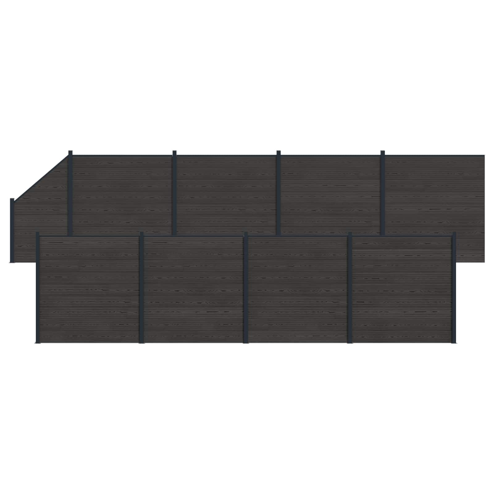 Zaunelement WPC 180x186 cm Schwarz