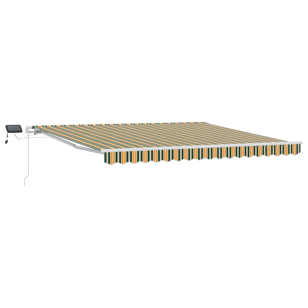 Markise Manuell Einziehbar mit LED 300x250 cm Blau und Weiß