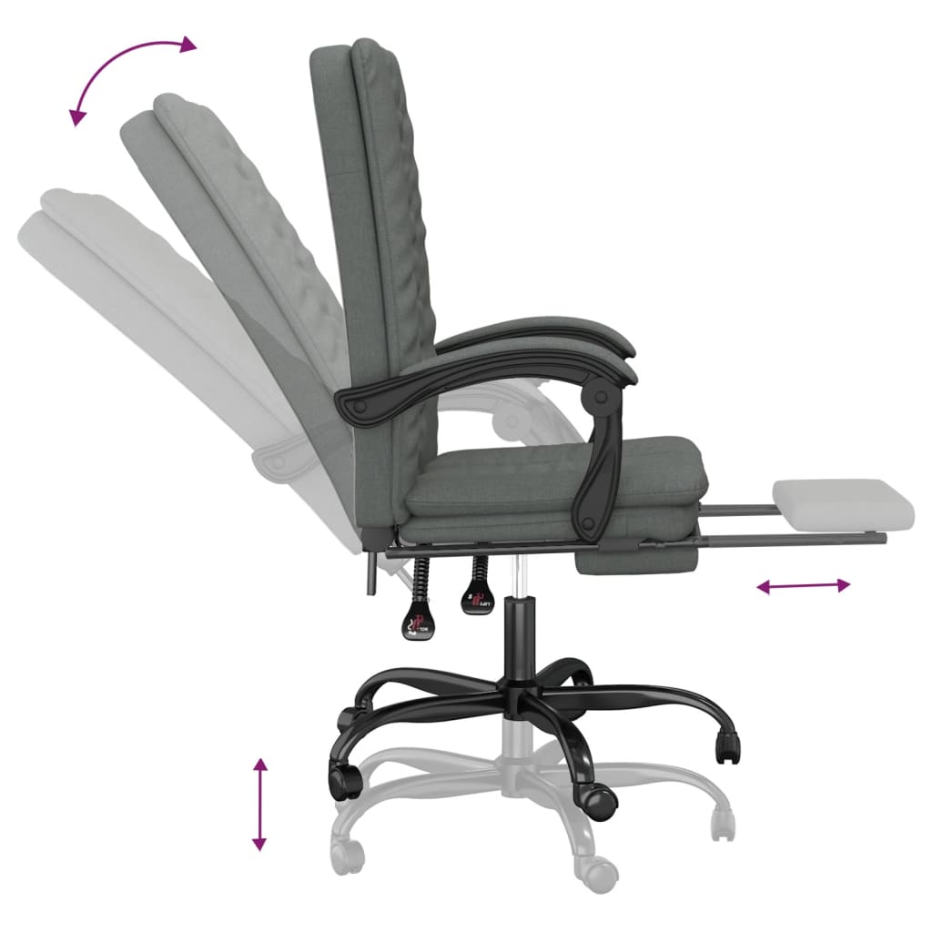 Bürostuhl mit Liegefunktion Taupe Stoff