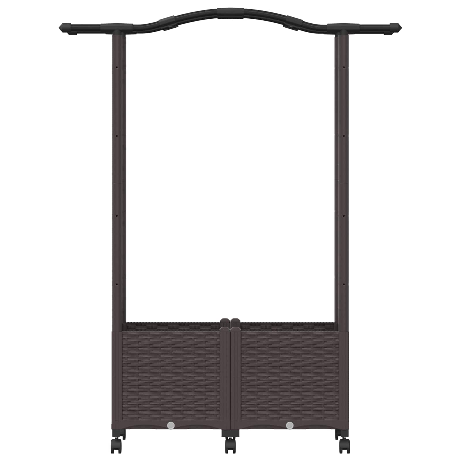 Hochbeet mit Rankgitter und Dach Braun 124 x 40 x 123 cm PP