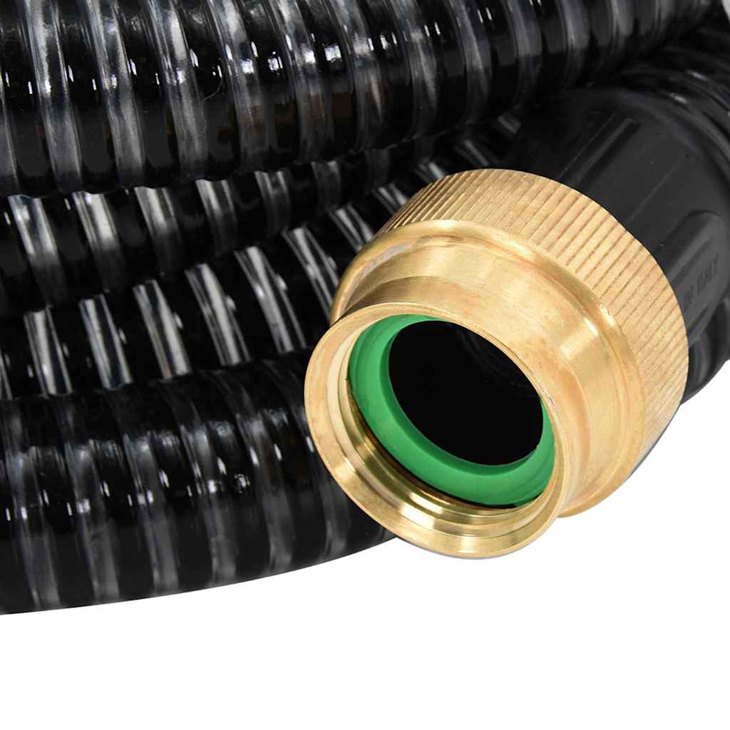 Saugschlauch mit Messing-Anschlüssen Grün 1,1" 3 m PVC